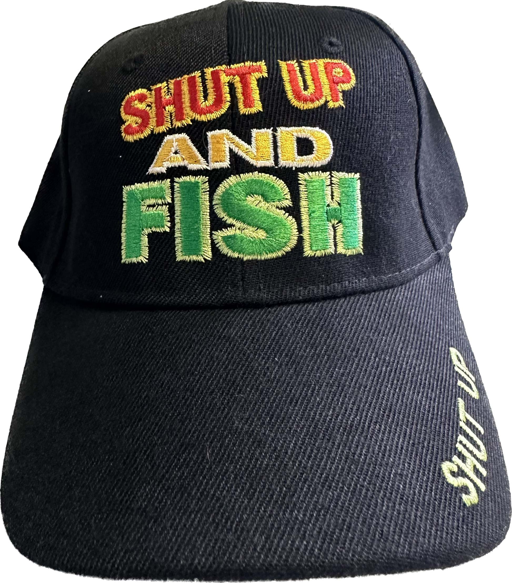 Black Shut Up And Fish Hat