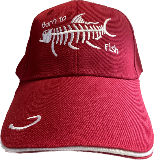 Red Born To Fish Hat