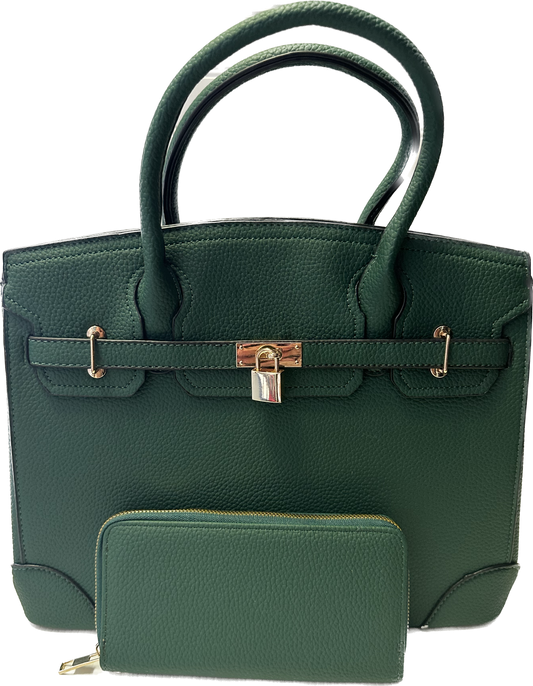 Green Handbag & Wallet Set