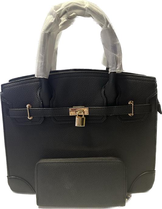 Black Handbag & Wallet Set