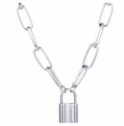 1 Dozen Silver Lock Necklaces