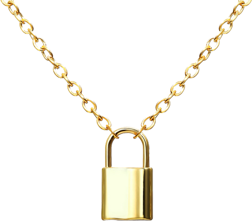 Gold Lock Necklace