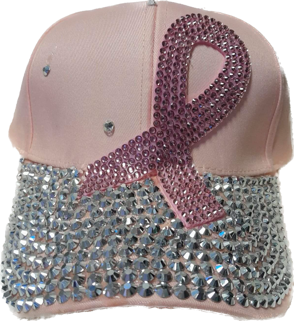 Pink Brest Cancer Awareness Hat with Rinestones
