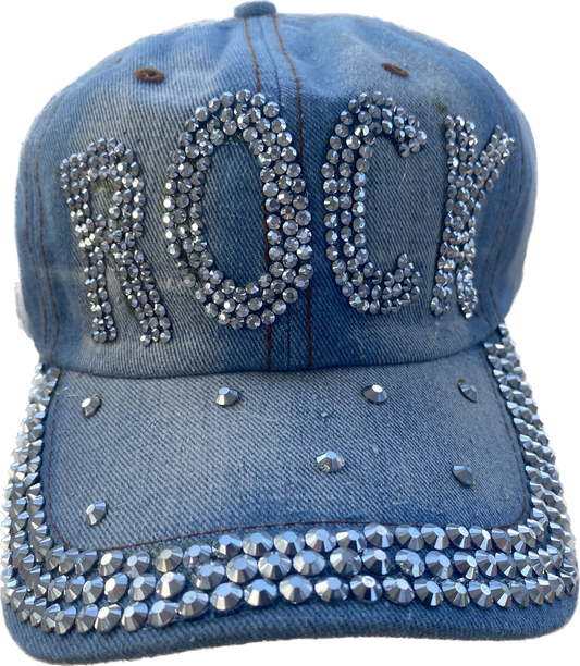 Blue Rock Rhinestone Hat