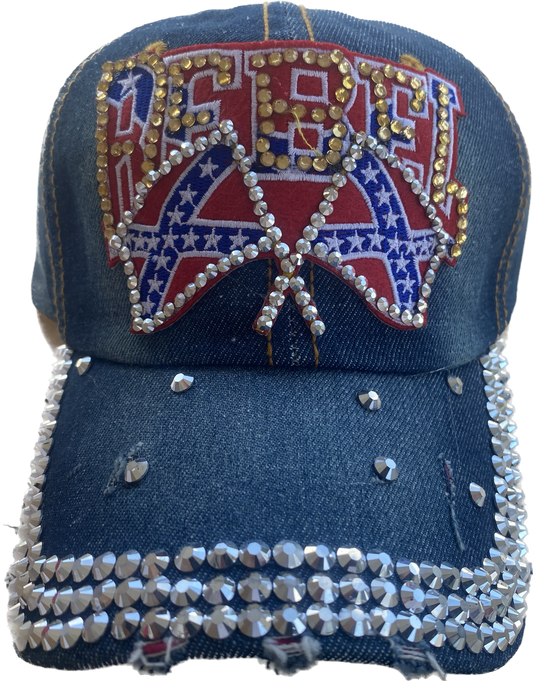 Denim Rebel Rhinestone Hat