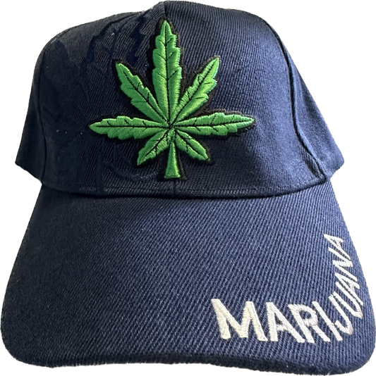 Sombrero de marihuana azul oscuro