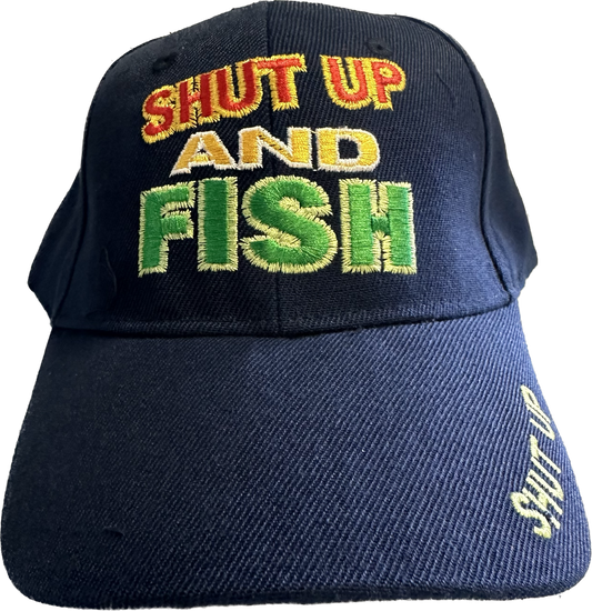 Blue Shut Up And Fish Hat