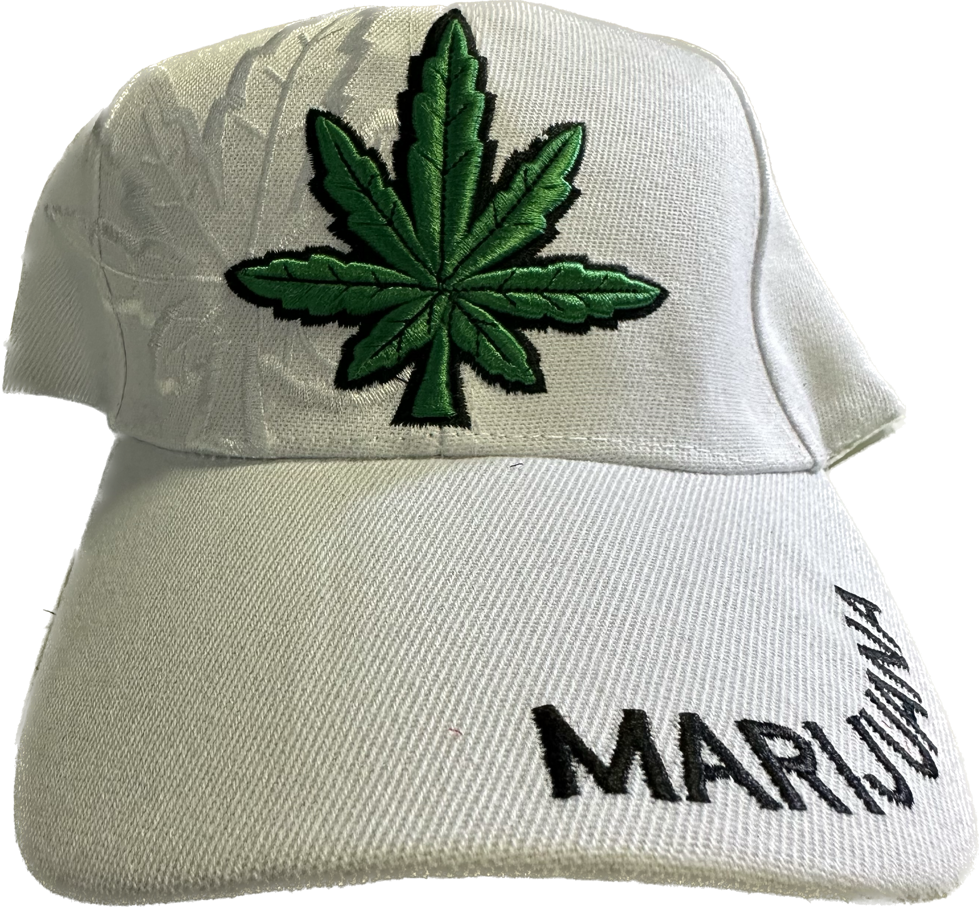 White Marijuana Hat