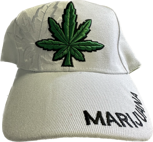 White Marijuana Hat