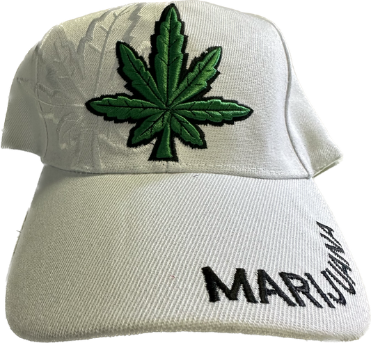Sombrero de marihuana blanco