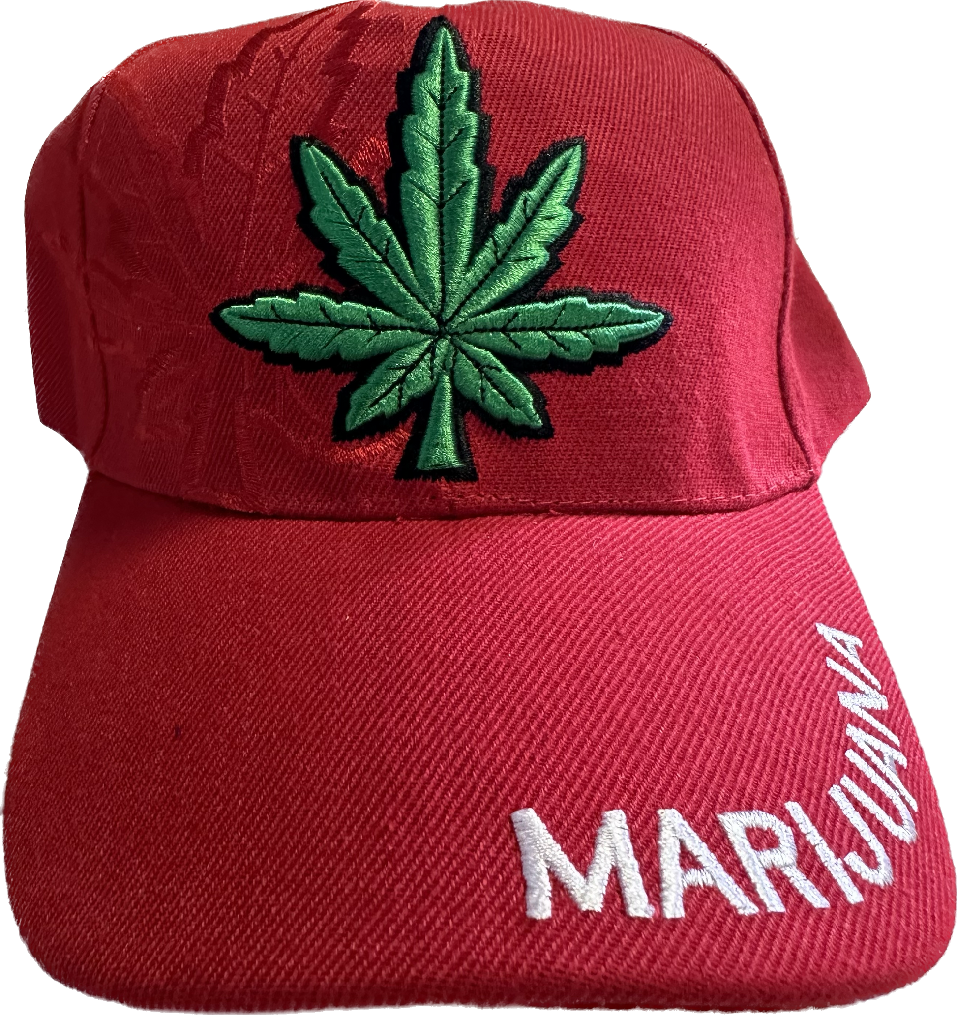 Sombrero de marihuana rojo