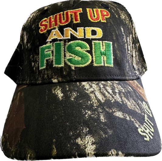 Camo Shut Up And Fish Hat