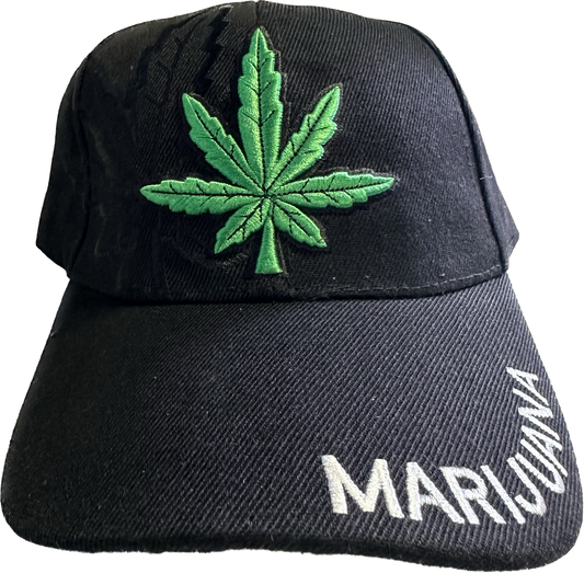 Sombrero de marihuana negro
