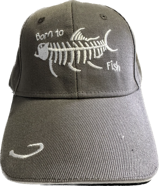 Sombrero gris nacido para pescar