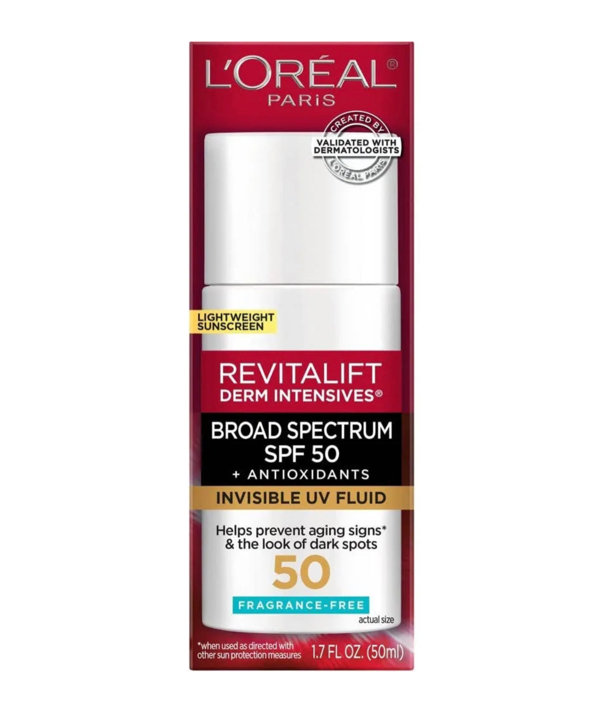 L'Oréal Revitalift 1.7oz Amplio Espectro SPF 50