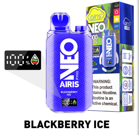 Blackberry Ice Airis Tech 9000 Puff Disposable Vape