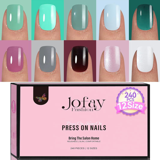 Jofay Fashion False Nails Tips - Acrylic Nail Tips 10 Pack 240Pcs