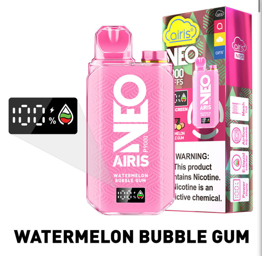 Watermelon Bubble Gum Airis Tech 9000 Puff Disposable Vape