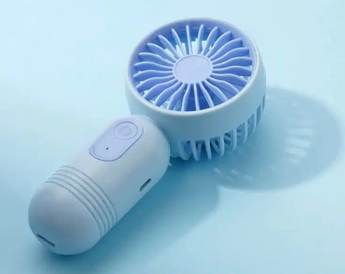 Mini ventilador de mano azul - USB