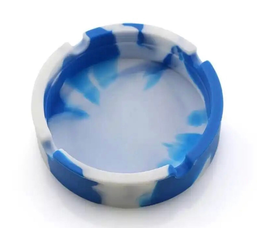 Blue Rubber Ashtray