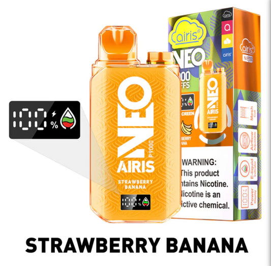 Strawberry Banana Airis Tech 9000 Puff Disposable Vape