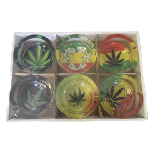 6 pc - Glass Ashtrays