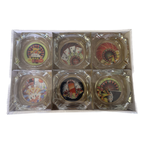 6 pc - Glass Ashtrays