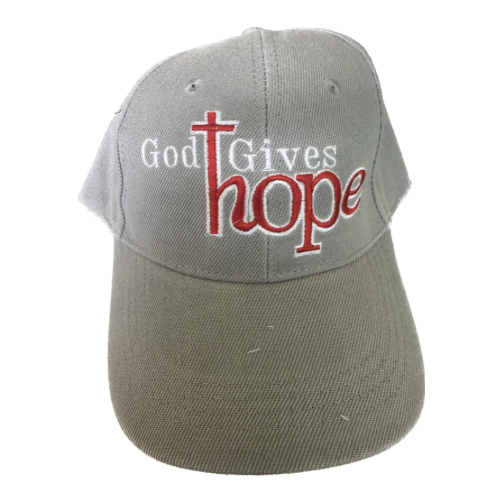 Gray God Gives Hope Hat