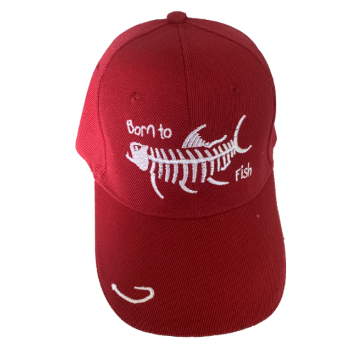 Red Born To Fish Hat