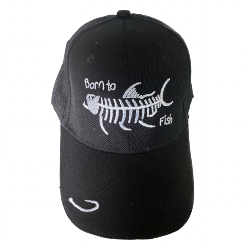 Black Born To Fish Hat