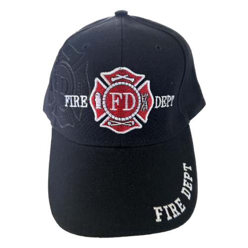 Black Fire Department Hat