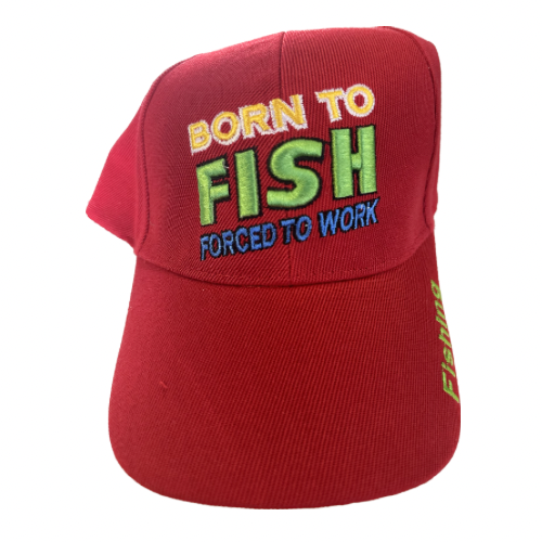 Red Born To Fish Hat