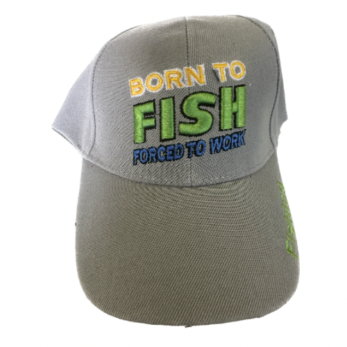 Gray Born To Fish Hat