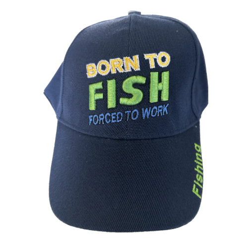 Blue Born To Fish Hat