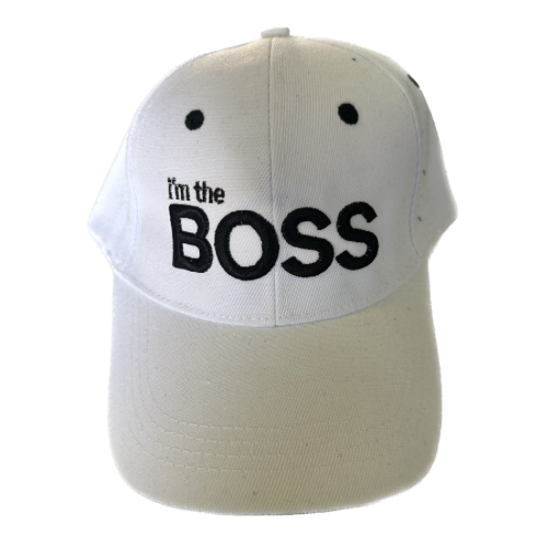 White Im The Boss Hat