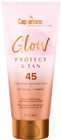 Loción protectora solar bronceadora y protectora Glow de Coppertone