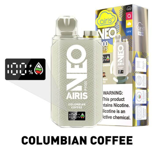 Columbian Coffee Airis Tech 9000 Puff Disposable Vape