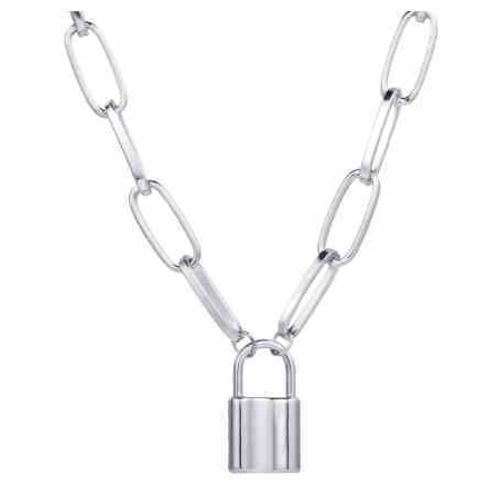 1 Dozen Silver Lock Necklace