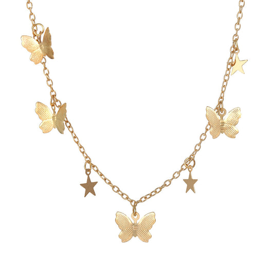 1 Dozen Gold Butterfly Necklace