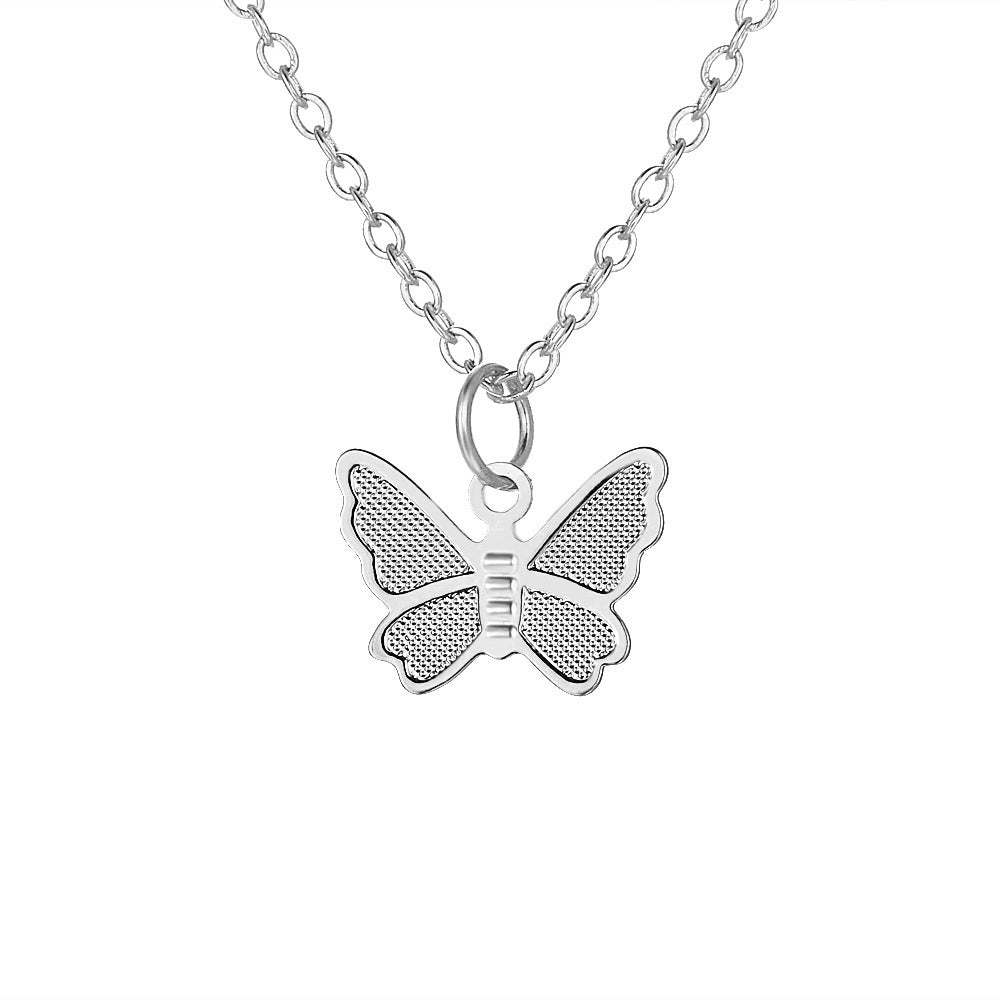 1 docena de collar de mariposas de plata