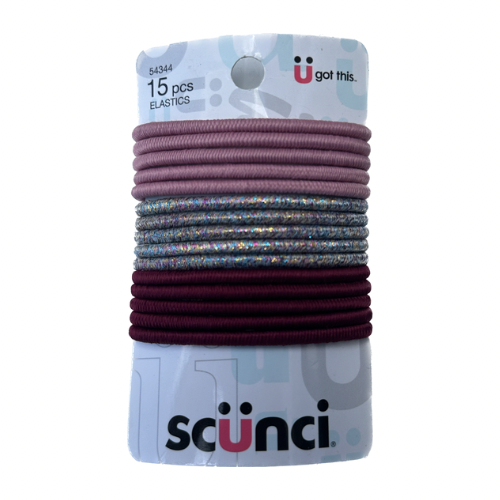 Scunci Elastics, 15 pc of Mixed Colors