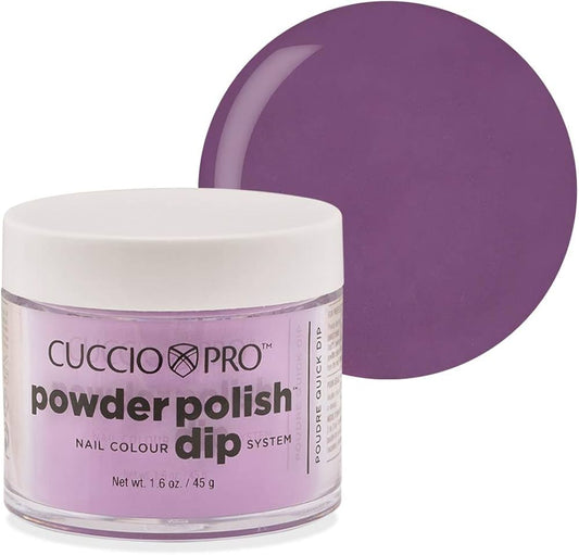 Cuccio Powder Polish - Acrylic Nail Colour Dip System - 45g (1.6oz) Dipping Powder - Fox Grape Purple
