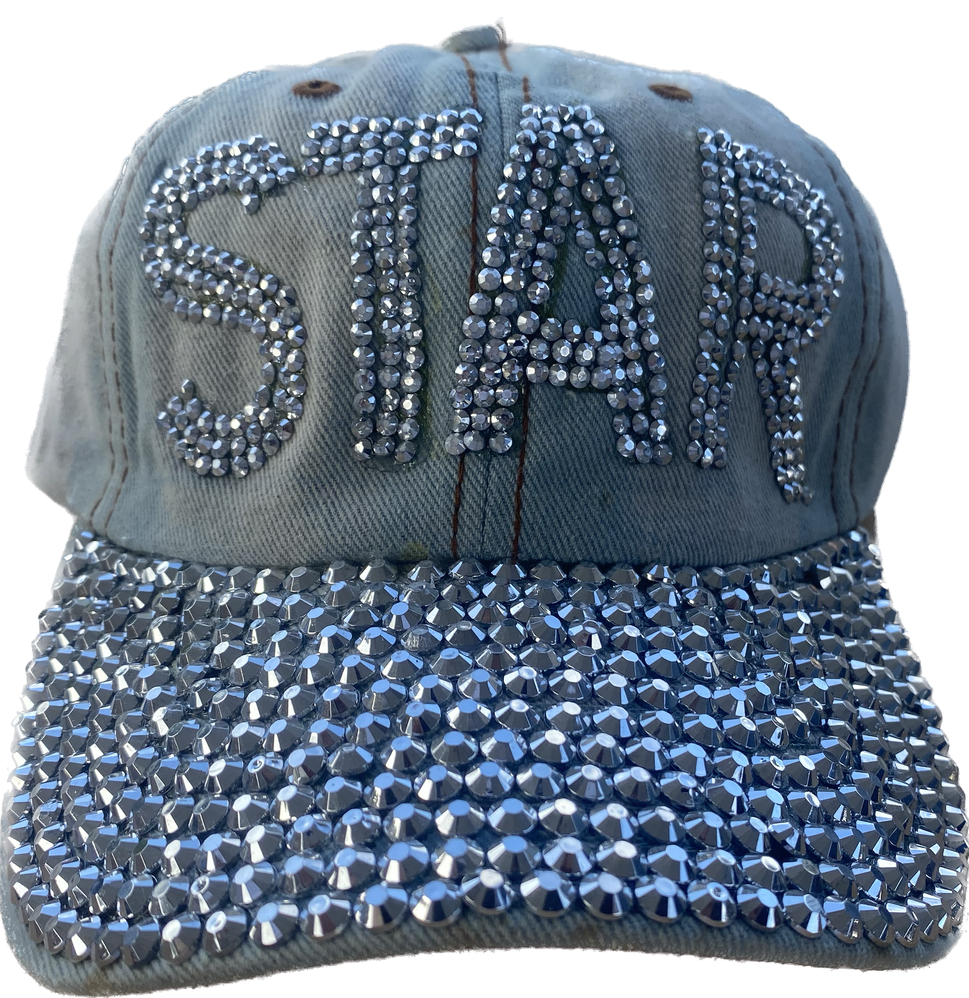 Light Blue Star Rhinestone Hat