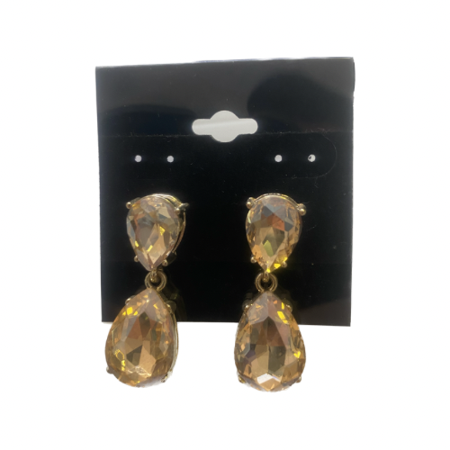 Gold Drop Rhinestone Earrings