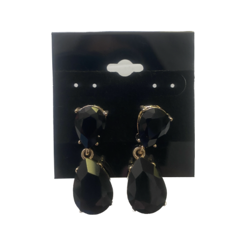 Black & Gold Drop Rhinestone  Earrings