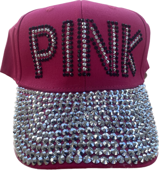 粉色水钻帽子